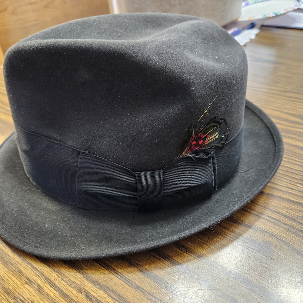 Adam Luxurious Black Hat with Gold Accents